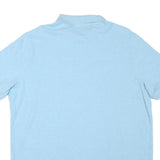 POLO RALPH LAUREN Mens Blue Cotton Blend Short Sleeve Plain L Polo Shirt Classic