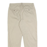NAUTICA Mens Regular Fit Beige Cotton Blend Trousers W34 L30 Casual Zip