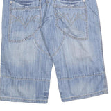 HTT Mens Denim Blue Casual Shorts M W32 Pocket Design Cotton Blend