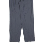 Mens Wool Blend Relaxed Grey Trousers W34 L34 Zip Closure Classic Plain