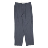 Mens Wool Blend Relaxed Grey Trousers W34 L34 Zip Closure Classic Plain