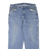 DICKIES Mens Regular Fit Straight Blue Denim Jeans Zip Closure W36 L32 Workwear