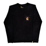 Workwear Carhartt Long Sleeve T-Shirt - Small Black Cotton