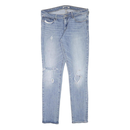 LEVI'S 711 Womens Slim Blue Denim Light W34 L31 Ripped Skinny Jeans Cotton Blend