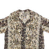 BASIC EDITIONS Womens Beige & Brown Printed Shirt Short Sleeve Collared XL