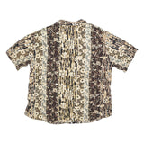 BASIC EDITIONS Womens Beige & Brown Printed Shirt Short Sleeve Collared XL