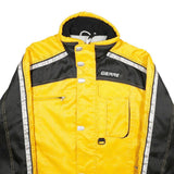 GIERRE Mens Yellow & Black Outdoor Jacket L Nylon Zip Reflective Stripes