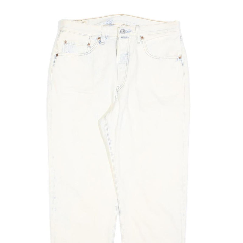 LEVI'S 501 Womens Jeans White Regular Straight Denim Raw W30 L29 Classic Fit