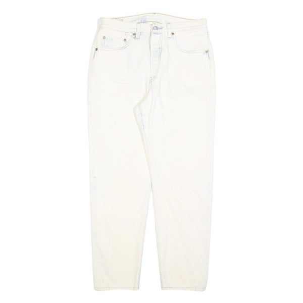 LEVI'S 501 Womens Jeans White Regular Straight Denim Raw W30 L29 Classic Fit