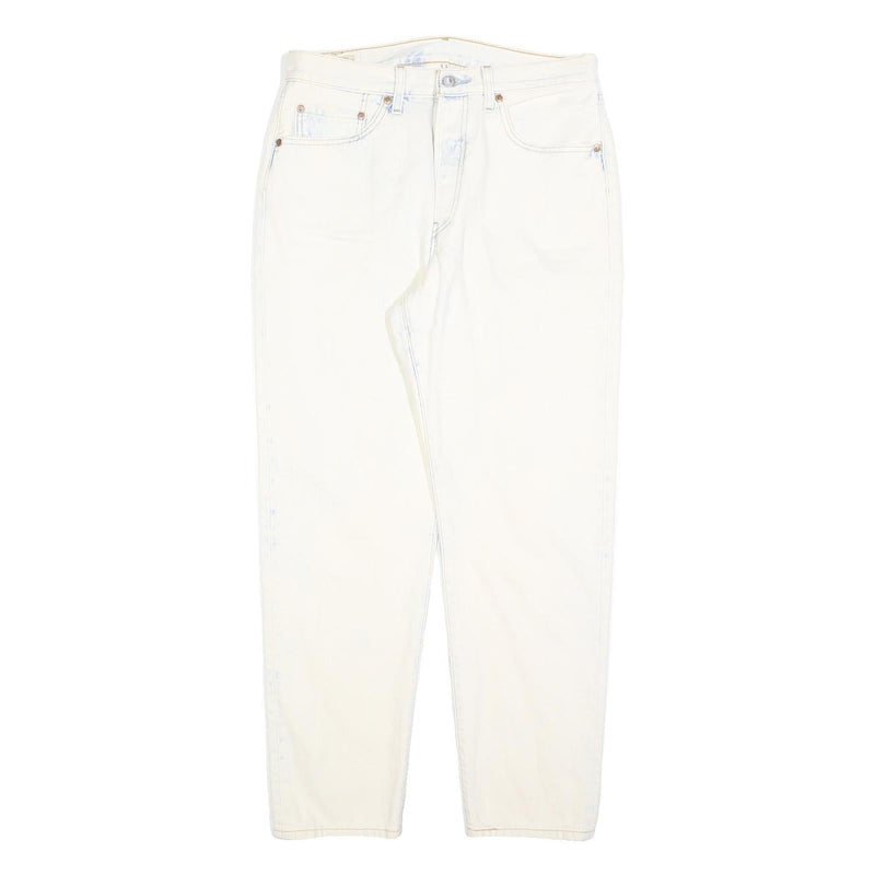 LEVI'S 501 Womens Jeans White Regular Straight Denim Raw W30 L29 Classic Fit