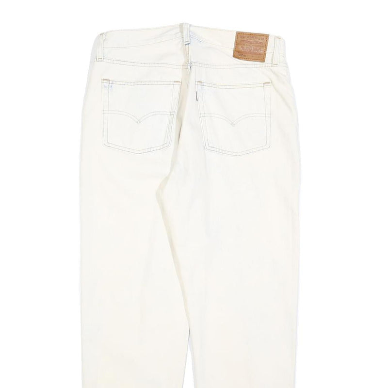 LEVI'S 501 Womens Jeans White Regular Straight Denim Raw W30 L29 Classic Fit