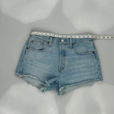 Levis Denim Shorts - 30W UK 10 Light Wash Cotton