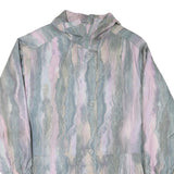 Womens Pastel Blue & Pink Abstract Button Jacket UK 20 Polyester Blend Relaxed