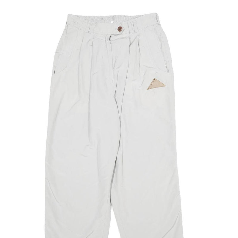 MCKINNEY Womens White Regular Fit Straight Polyamide Trousers W26 L32 Casual