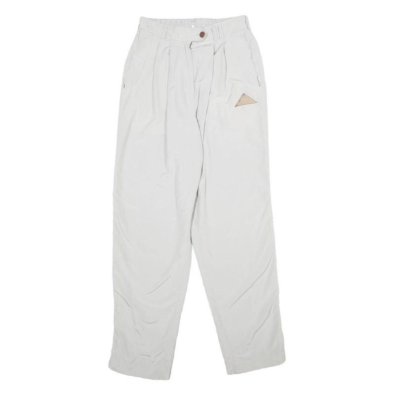 MCKINNEY Womens White Regular Fit Straight Polyamide Trousers W26 L32 Casual