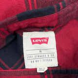 Levis Checked Flannel Shirt - XL Black Cotton