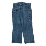 Wrangler Wide Leg Carpenter Jeans - 32W UK 12 Blue Cotton