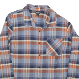 PATAGONIA Womens Blue & Orange Check Shirt UK 12 Cotton Blend Long Sleeve Casual