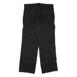 H&M Mens Black Regular Straight Fit Trousers W35 L31 Cotton Blend Zip Closure
