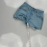 501 Levis Denim Shorts - 24W UK 4 Light Wash Cotton