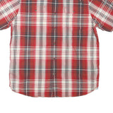 THE NORTH FACE Mens Red & Grey Plaid Shirt L Cotton Blend Buttoned Casual