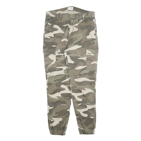 TALLY WEIJL Mens Cotton Blend Regular Camouflage Cargo Trousers W32 L28 Elastic
