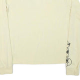 DISNEY Mens Cream Mickey Graphic Long Sleeve Crew Neck Cotton Blend L T-Shirt