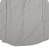 CHAPS Mens Grey & White Striped Shirt 2XL Button-Down Collar Cotton Long Sleeve