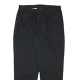 DICKIES Mens Relaxed Black Cotton Blend Zip Trousers W36 L31 Workwear Comfort