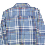 TOMMY HILFIGER Boys Blue & White Checked Shirt L Cotton Blend Button Long Sleeve