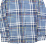 TOMMY HILFIGER Boys Blue & White Checked Shirt L Cotton Blend Button Long Sleeve