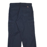 DICKIES Mens Regular Navy Blue Cotton Blend Zip Trousers W30 L31 Cargo Pocket