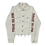 True Religion Cropped Denim Jacket - Small White Cotton