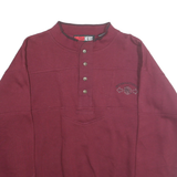 TODAYS NEWS Mens Maroon Pullover Sweatshirt M Button Neck Polyester Blend
