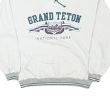 GEAR Mens White Grand Teton National Park Crew Neck M Cotton Sweatshirt