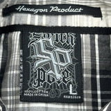Southpole Checked Short Sleeve Shirt - Large Black & White Cotton