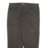 DICKIES Mens Cotton Blend Black Relaxed Straight Trousers W36 L27 Workwear Zip