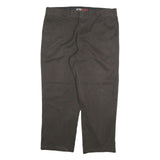 DICKIES Mens Cotton Blend Black Relaxed Straight Trousers W36 L27 Workwear Zip