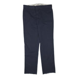 DICKIES Mens Cotton Blend Navy Regular Straight Trousers W38 L35 Workwear Zip