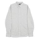 ARMANI EXCHANGE Mens White & Grey Striped Shirt M Classic Cotton Blend Button