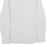 ARMANI EXCHANGE Mens White & Grey Striped Shirt M Classic Cotton Blend Button