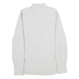 ARMANI EXCHANGE Mens White & Grey Striped Shirt M Classic Cotton Blend Button