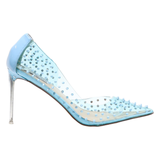 STEVE MADDEN Studded D'Orsay Heels Blue Synthetic Womens UK 6.5