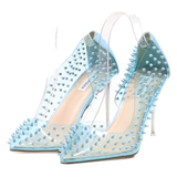 STEVE MADDEN Studded D'Orsay Heels Blue Synthetic Womens UK 6.5