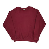 Vintage 90S Blank Made In USA Cheetah Sweatshirt - Large Burgundy Cotton Blend
