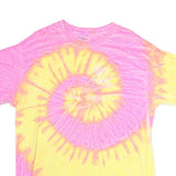 COLORTONE Mens Pink & Yellow Tie Dye Graphic T-Shirt L Short Sleeve Crew Neck