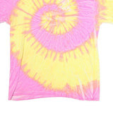 COLORTONE Mens Pink & Yellow Tie Dye Graphic T-Shirt L Short Sleeve Crew Neck