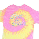 COLORTONE Mens Pink & Yellow Tie Dye Graphic T-Shirt L Short Sleeve Crew Neck