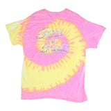 COLORTONE Mens Pink & Yellow Tie Dye Graphic T-Shirt L Short Sleeve Crew Neck