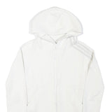 ADIDAS Womens White Full Zip Hoodie XS Cotton Blend Casual Zip Jacket
